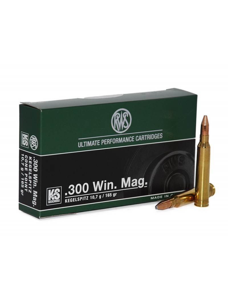 BALAS RWS 300 WIN. MAG.  PUNTA CÓNICA 165 GR